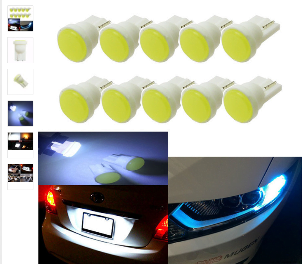 Комплект светодиодов для автомобиля (фары передние и задние). 