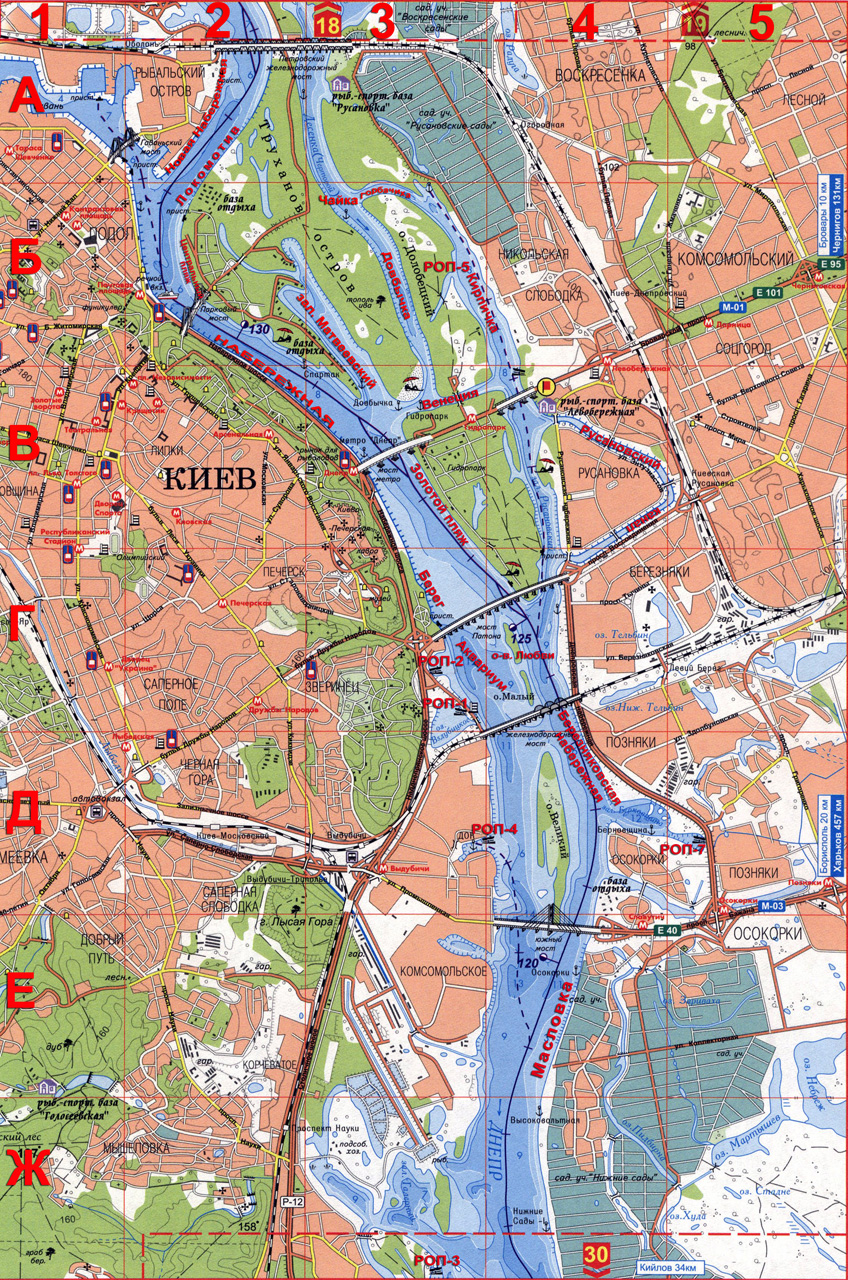 Карта в высокм разрешении с пометками для рыболова