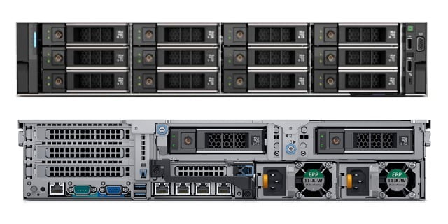Так выглядит сервер Dell EMC PowerEdge R740xd с заднего ракурса
